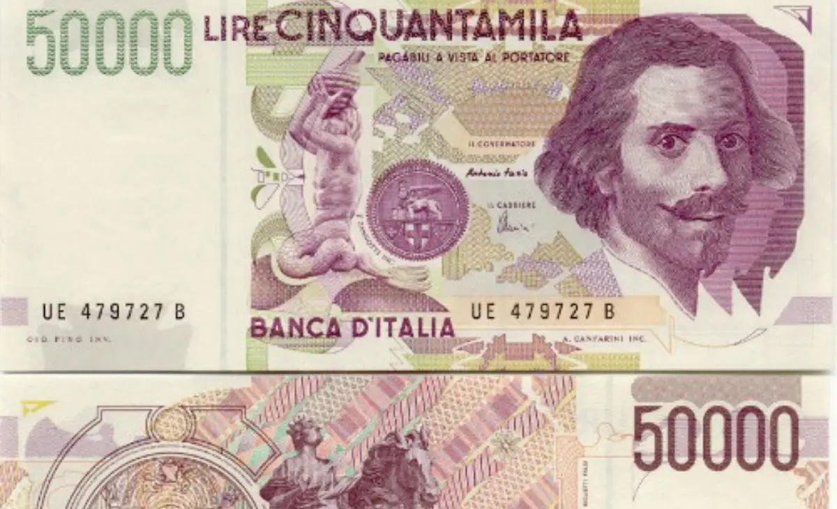 Valore e caratteristiche banconota da 50.000 lire Bernini