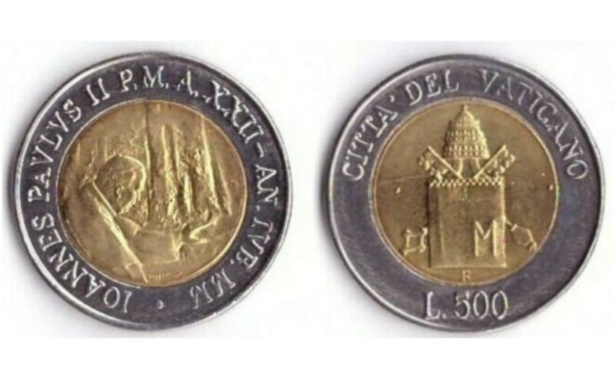 Valore moneta da 500 Lire Bimetalliche Vaticano 2000 Pellegrinaggio in Terrasanta