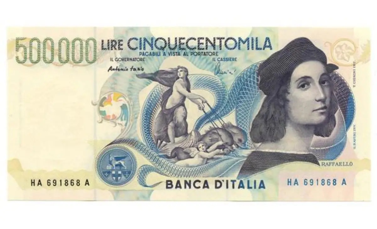 Valore banconota da 500.000 lire Raffaello Sanzio