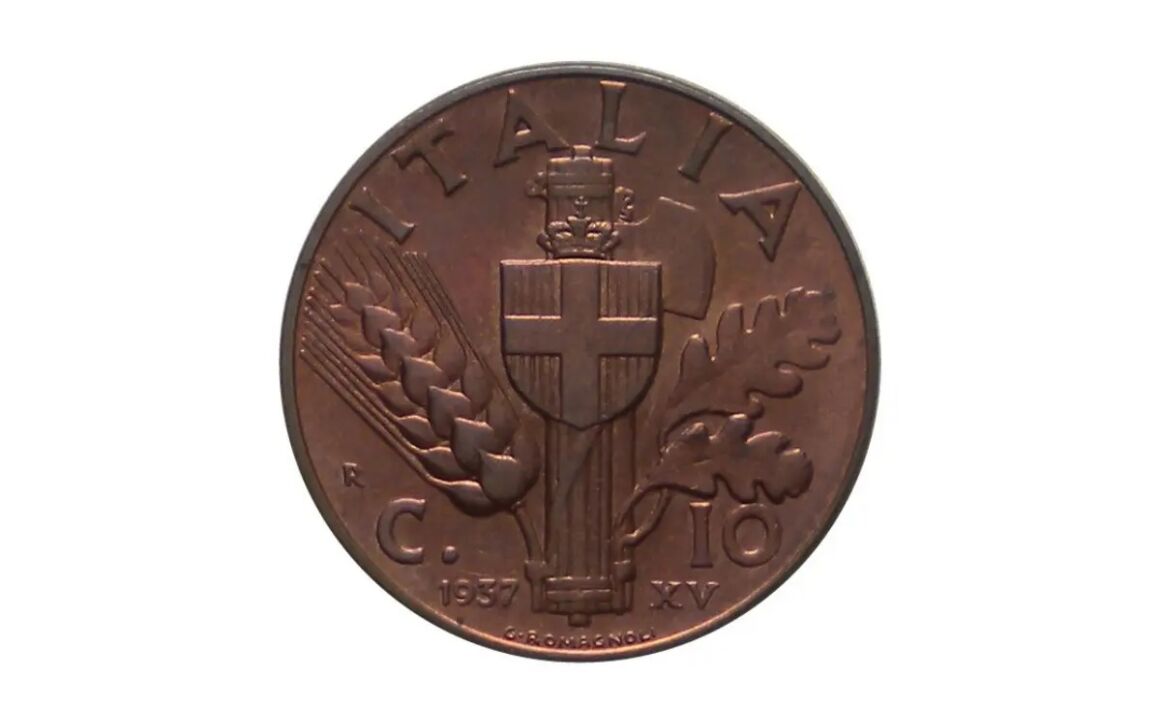 Valore moneta da 10 Centesimi Impero di Re Vittorio Emanuele III 1° Tipo