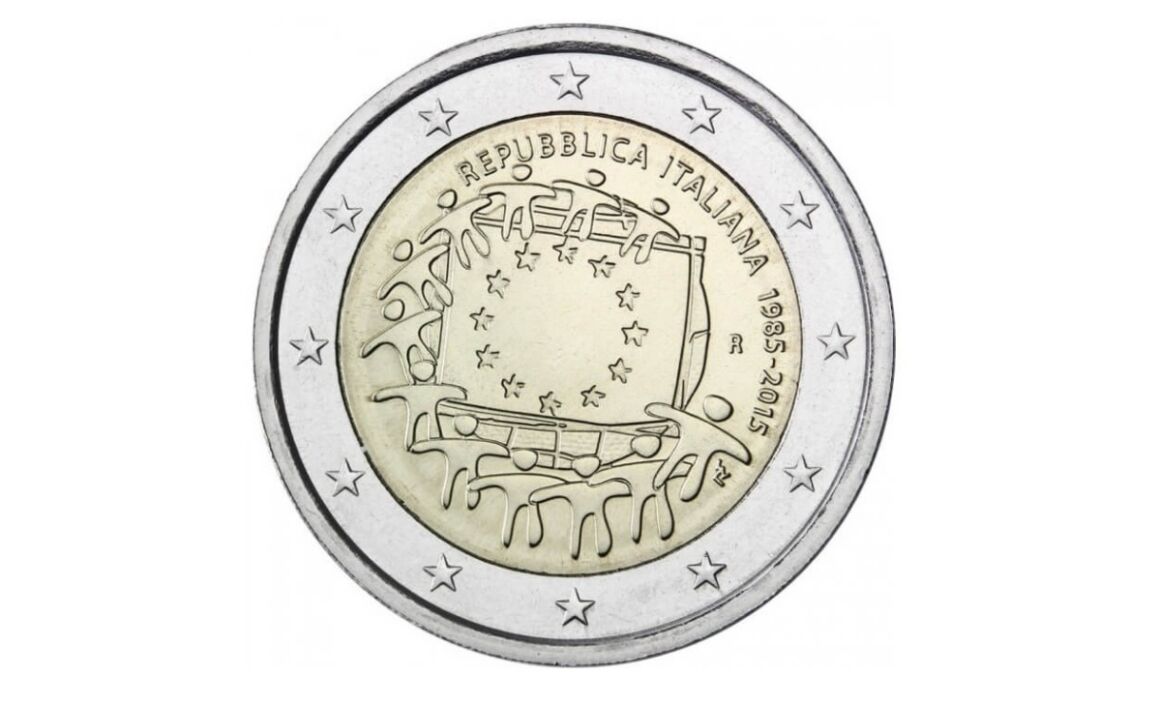Valore moneta da 2 euro 30° Anniversario della Bandiera Europea (1985 - 2015)