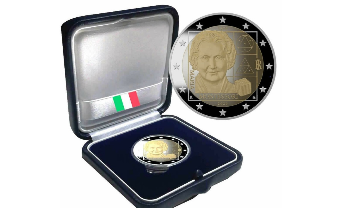 Valore moneta da 2 euro Maria Montessori- Italia 2020