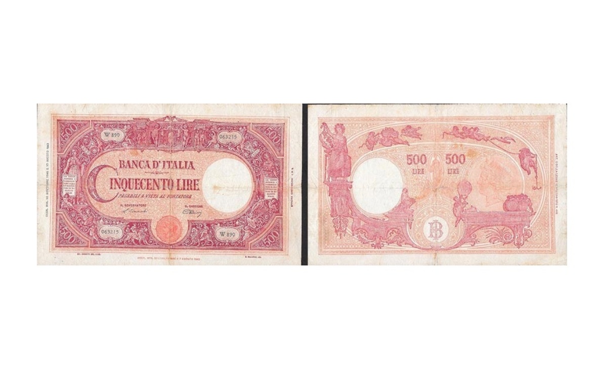 Valore banconota da 500 Lire di Carta Grande C