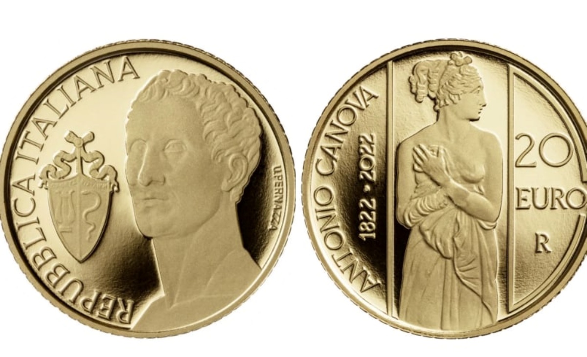 Valore moneta da 20 euro 200° Anniversario della scomparsa di Antonio Canova