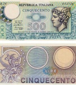 500 lire di carta Mercurio Italia
