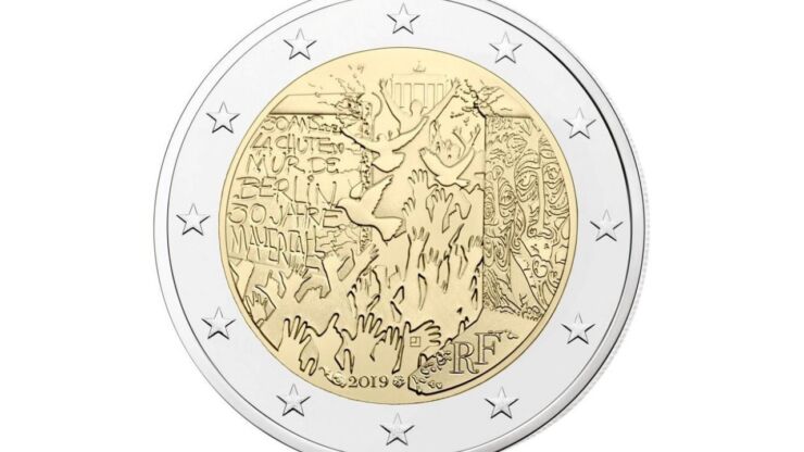 2 euro caduta Muro di Berlino Francia 2019