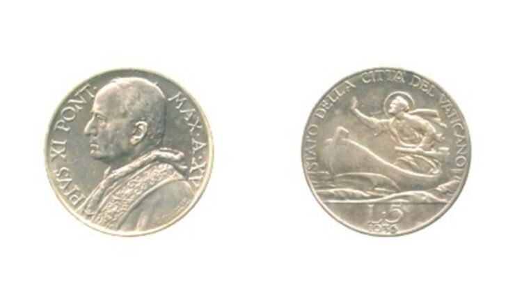 5 Lire Vaticano Papa Pio XI