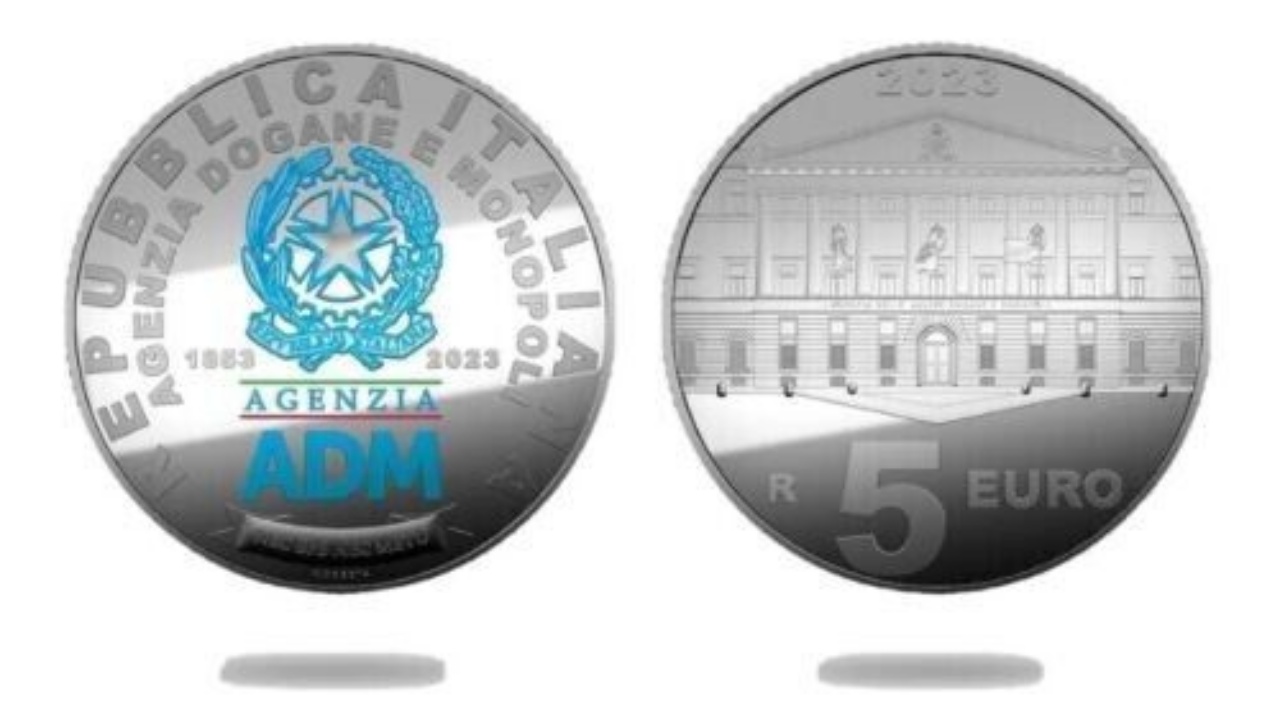 5 euro argento Agenzia delle Dogane e dei Monopoli
